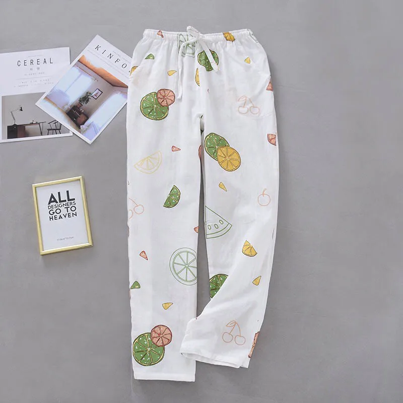 Женские удобные марлевые хлопковые брюки с рисунком в виде героев мультфильмов