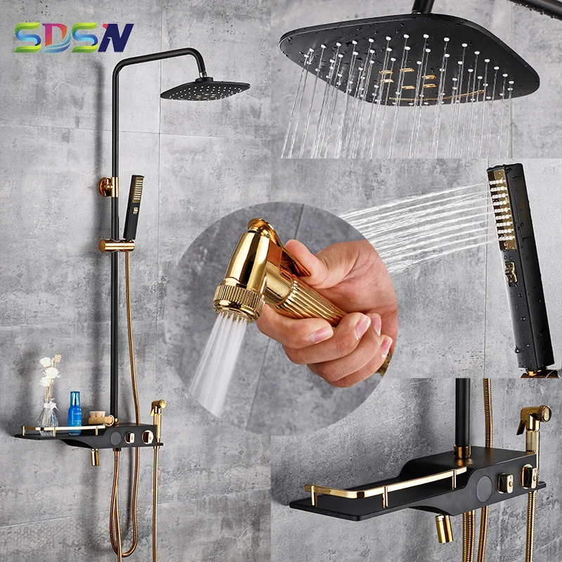 Цифровой набор для душа термостатическая система ванной медная Ванна биде