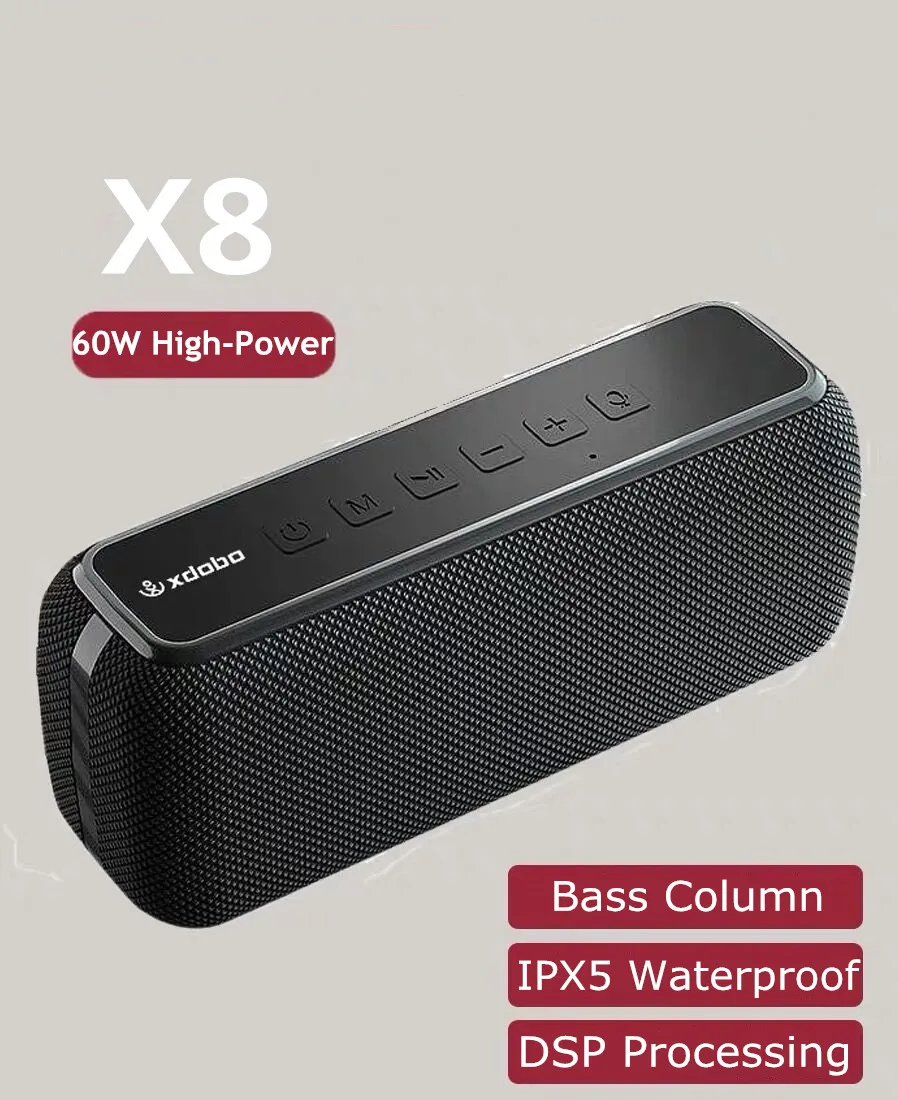 big power 60w 100xdobo x8 bluetooth speaker portable column wireless high dsp subwoofer music center with voice assistant free global shipping