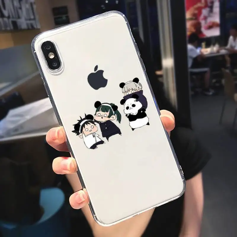 

Jujutsu Kaisen cute friend lovely Phone Case Transparent soft For iphone 5 5s 5c se 6 6s 7 8 11 12 plus mini x xs xr pro max