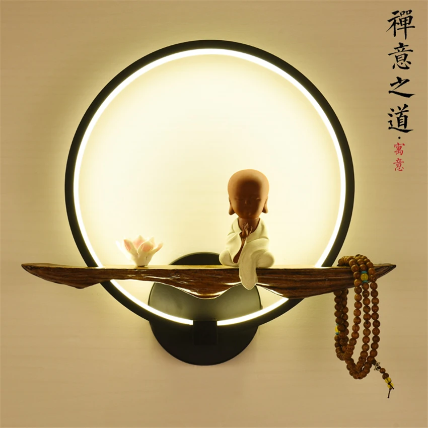 

New Chinese round wall lamps study aisle stair corridor living room bedroom branches wall sconces lights decorated fixtures