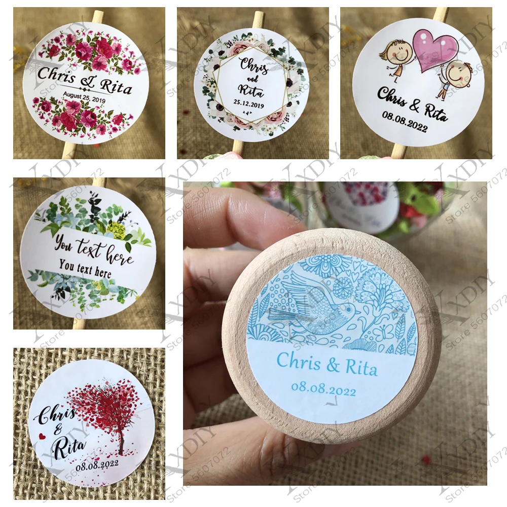 XXDIY 120 шт. по индивидуальному заказу добавьте свои имена и дату свадебные наклейки