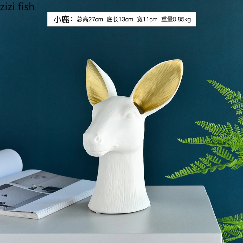 Творческий ваза с животными имитация лося Лебедь кролик керамика цветок вставки