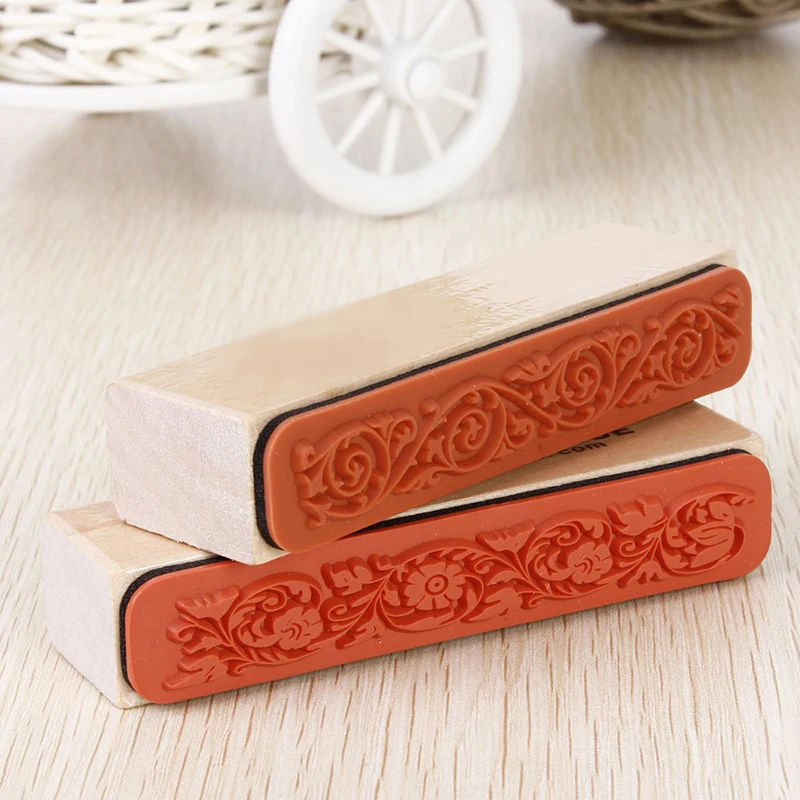 Красивый дизайн по лучшей цене деревянная резиновая Цветочная кружевная печать