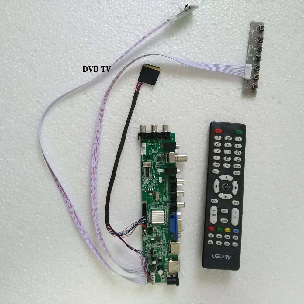 Для LP173WD1 1600X900 Панель DVB-C DVB-T2 цифровой сигнал экран плата контроллера ТВ HDMI RF комплект DIY ЖК светодиодный DVB-T VGA AV USB