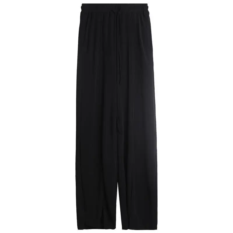 

Casual Pants Women Solid Sexy Elegant Simple Office Ladies Fashion All-match Slit Wide Leg Trousers Slim Chic Spring Ulzzang New