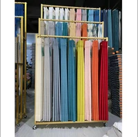 curtain elevator display rack home textile cloth art floor type display rack movable pulley hanging cloth sample