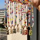 Модное ожерелье с подвеской в виде радуги, искусственного медведя, колье-чокер с бусинами, ювелирные изделия Y2K, новинка