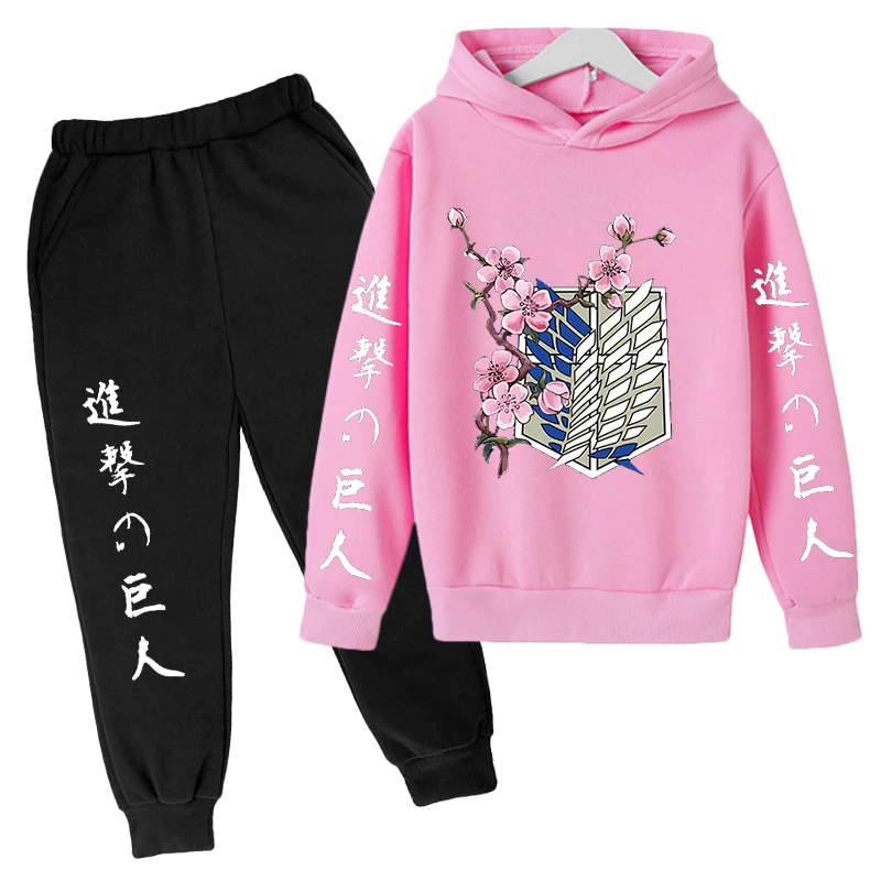 

Boys Suit Hoodie + Pants Spring and Autumn Hooded Sweatshirt Kids Sweatpants Fashion Slim Girls Suit Hoodie Pants Turtleneck