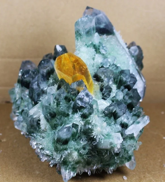 

300g 400g 500g 600g Rare Natural Green Phantom Quartz Crystal Cluster Mineral Specimen