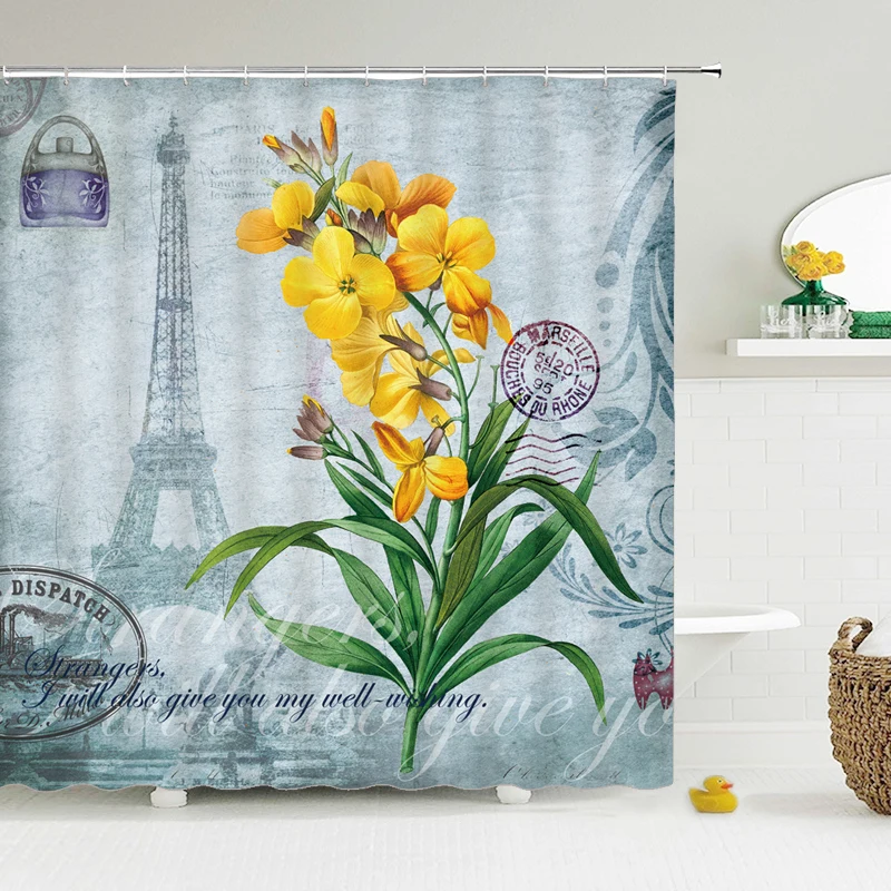 

Flower Trees Bath Screens Bathroom 3D Printing Shower Curtain Waterproof Polyester Cloth Home Decor 180*200cm Shower Curtain