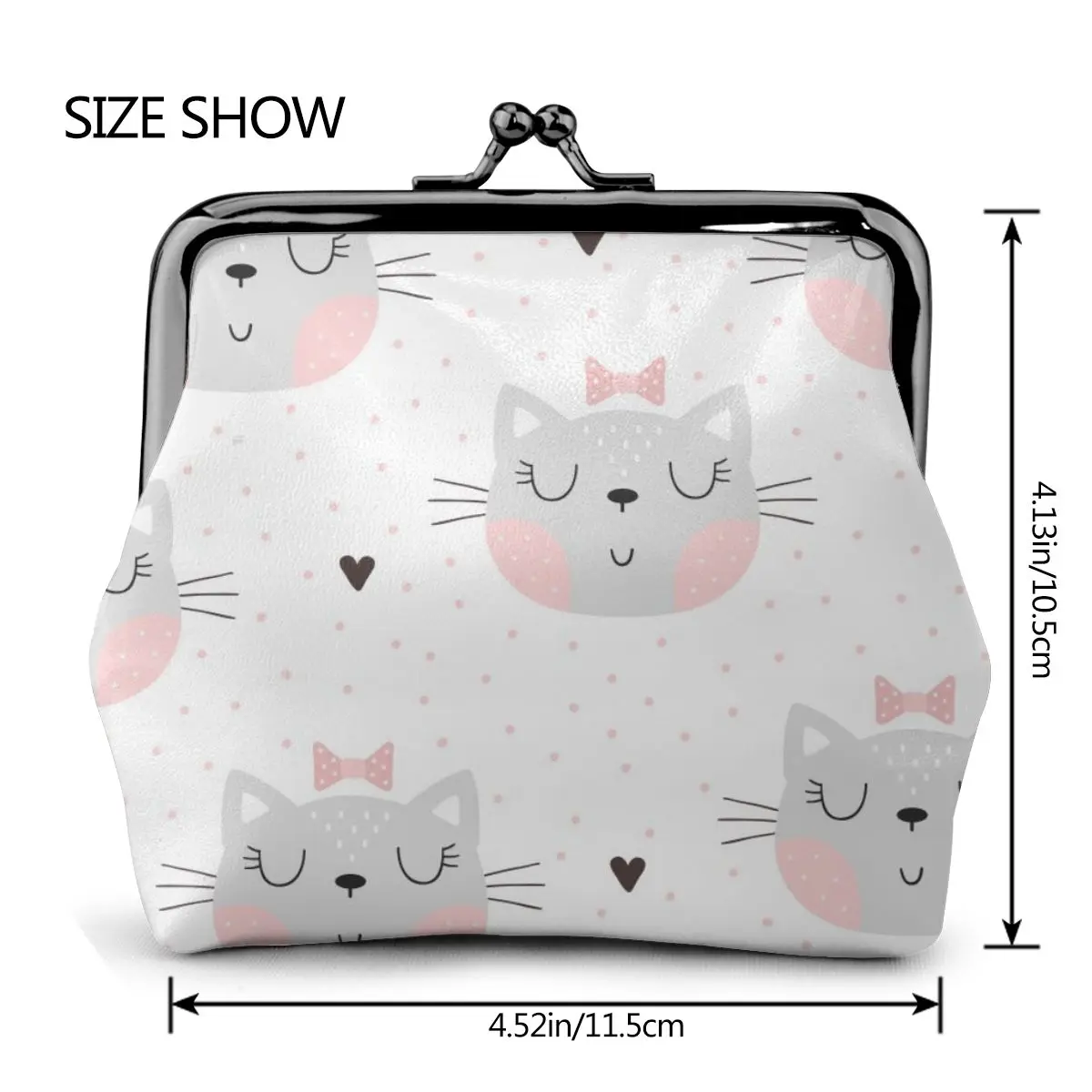 

OLN Cute Little Cat Girl Pattern Coin Purse Women Coin Wallets Metal Farme Small Change Purse Mini Girl Coin Purse