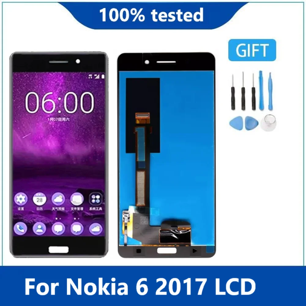 ЖК-дисплей 5 дюйма для Nokia 6 2017 ЖК-экран N6 TA-1021 TA-1033 TA-1000 TA-1003 TA-1025 TA-1039 TA- | Мобильные
