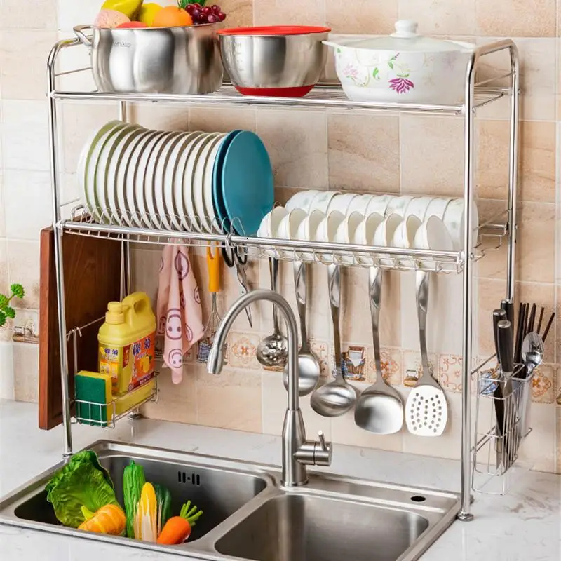 

And Rangement Dish Drainer Supplies Stainless Steel Mutfak Cocina Organizador Cuisine Cozinha Kitchen Storage Rack Holder