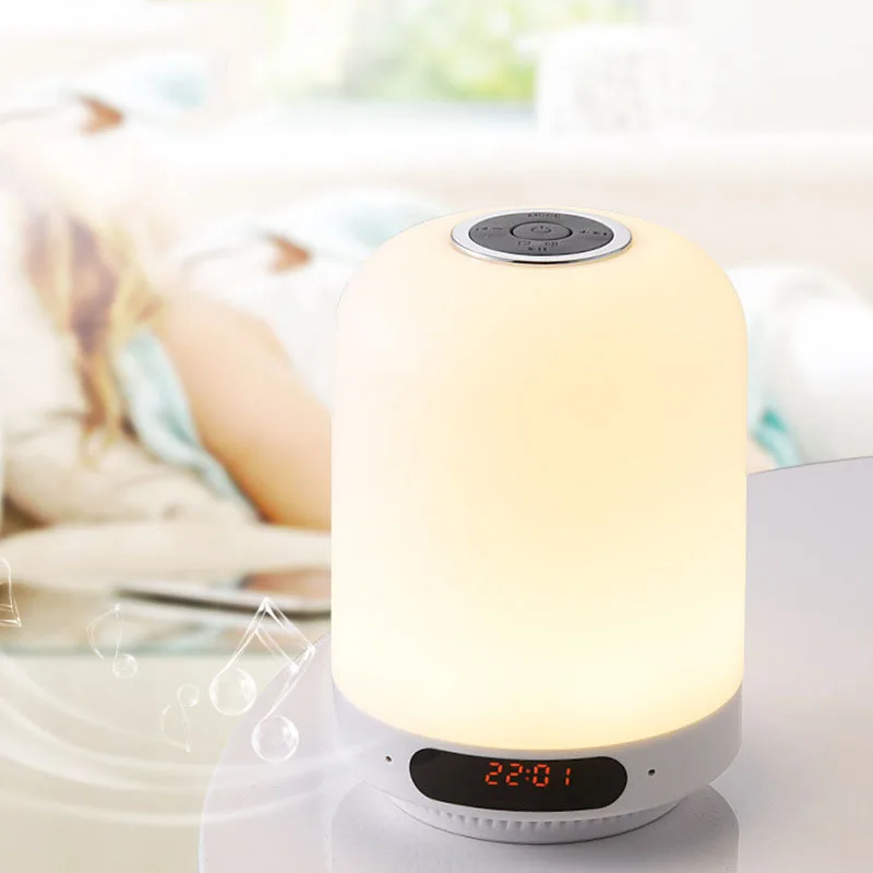 Multifunctional Wireless Bluetooth Speaker Light Music Atmosphere  Table Lamp Sleep Bedroom Bedside Alarm Clock Colorful Dimming