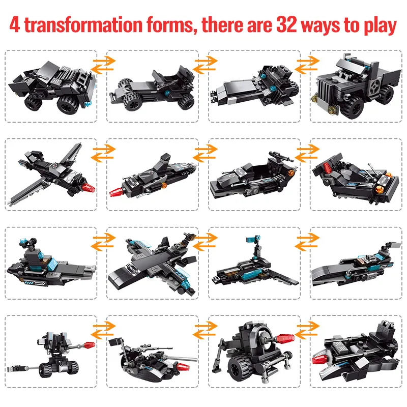 

2021Children's City Police Station Car Building Blocks Motorcycle SWAT Team Gun Truck Truck Robot Brick Toy
