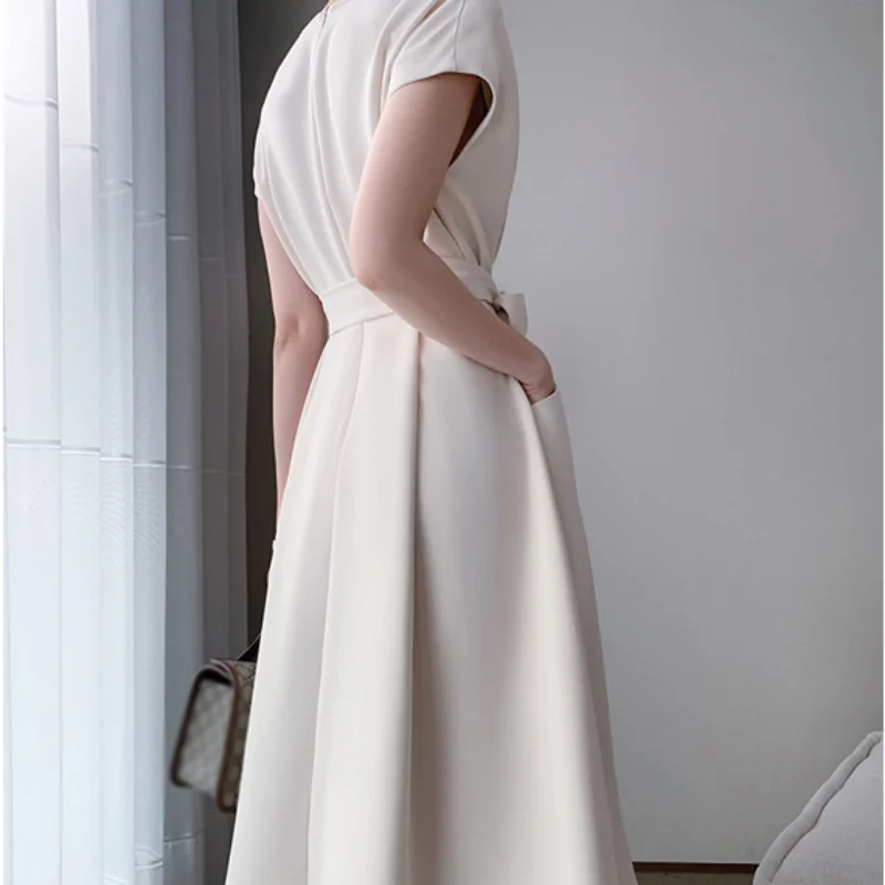 

2021 Xiaxin fashion casual French style high waist dress dresses for women