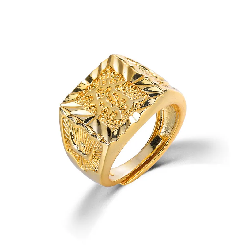 Real 18K Gold Ring for Men Anillos Mujer Rock Gemstone Genuine 18 K Gold Jewelry  Anillos De Hiphop Origin Rings Box Bizuteria