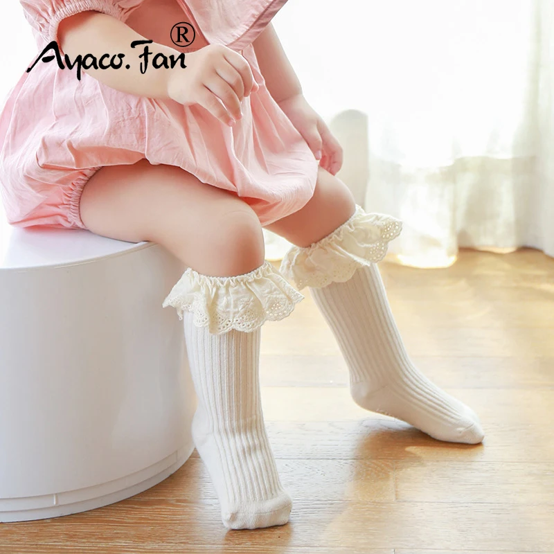 Toddler Socks Newborn Baby Girl Spring Exquisite Cotton Lace Prewalker Autumn Infant Solid Skidproof Kids Princess Sock 0-3T