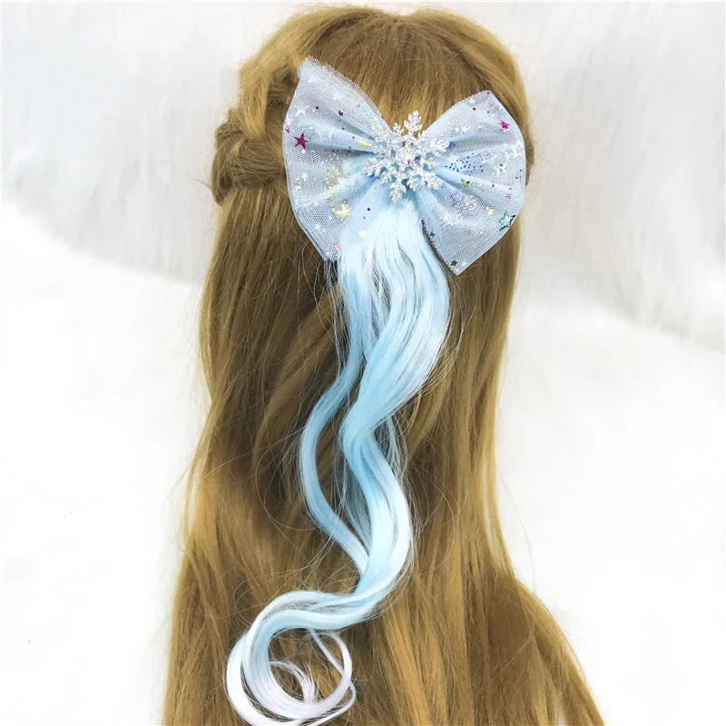 1 шт. милые синие сетчатые заколки для волос в виде снежинок длинные вечерние