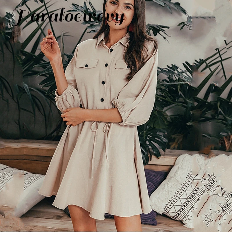 Винтажное прочный фонарь рукав Короткое мини платье отложной воротник кружево