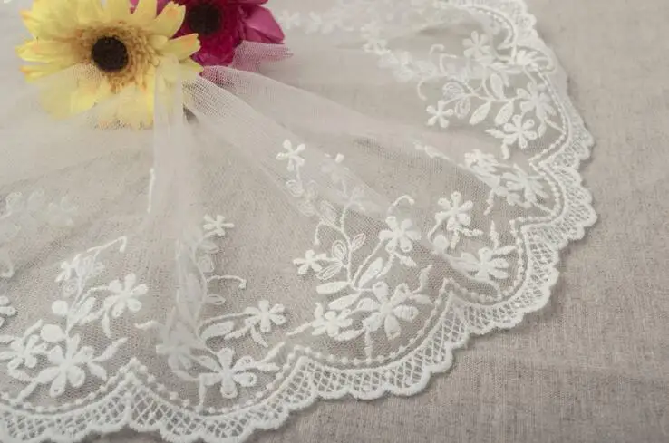 1 ярд/Лот хлопковая кружевная отделка вышитая ткань одежда для шитья платья юбки