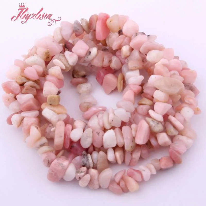 

4-6x6-8mm Pink Freeform Irregular Opal Gravel Natural Stone Beads For DIY Necklace Bracelat Jewelry Making 15" Free Shipping