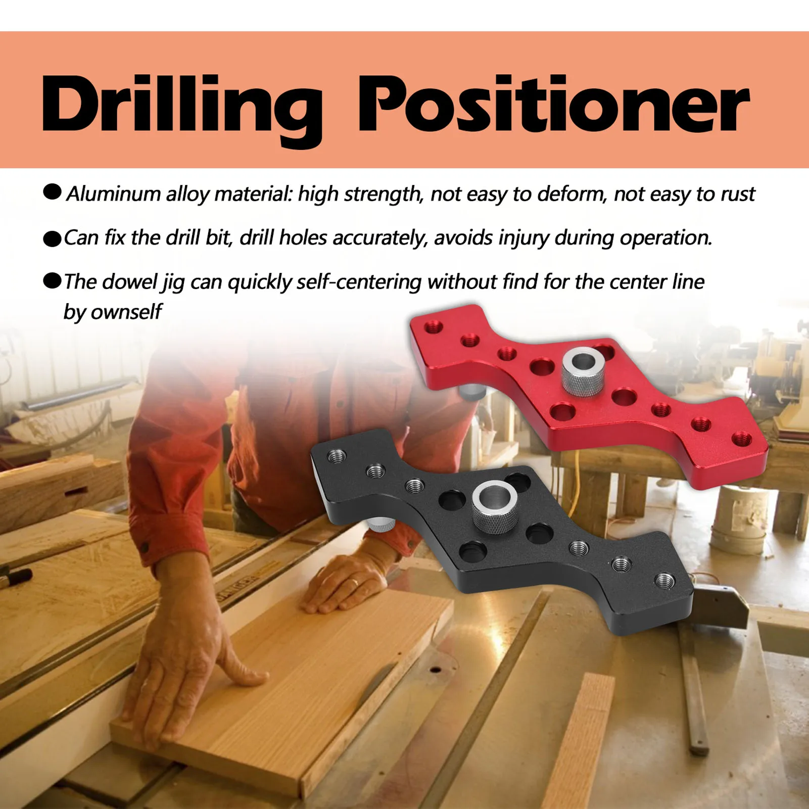 

3-in-1 Drilling Positioner Hole Opener Disk Dowel Positioner Vertical Drill Hole Punch Locator Furniture Woodworking Tools