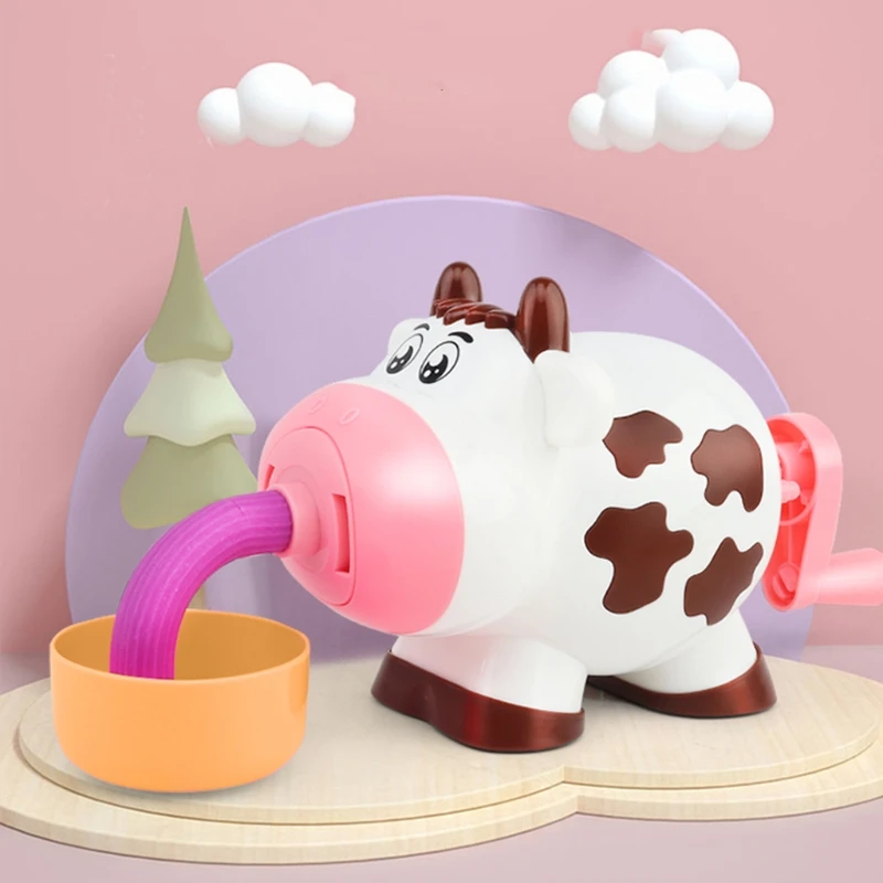 

3D Cows Shape Plasticine Noodle Machine Play House DIY Educational Toy Puzzle J2HD