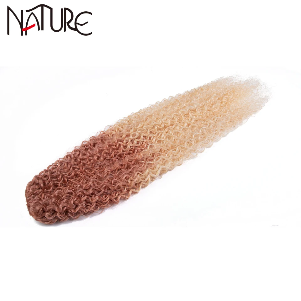 Nature 30 Inch Afro Kinky Curly Hair Extension Clip in Long Ponytail Blonde Colored Drawstring For Women |