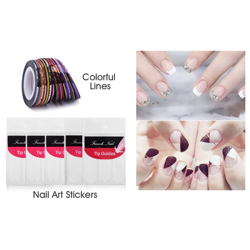 

1 Set Nail Sticker Brush File Cuticle Softer Pen Soak off Clips Manicure Tool R3MF