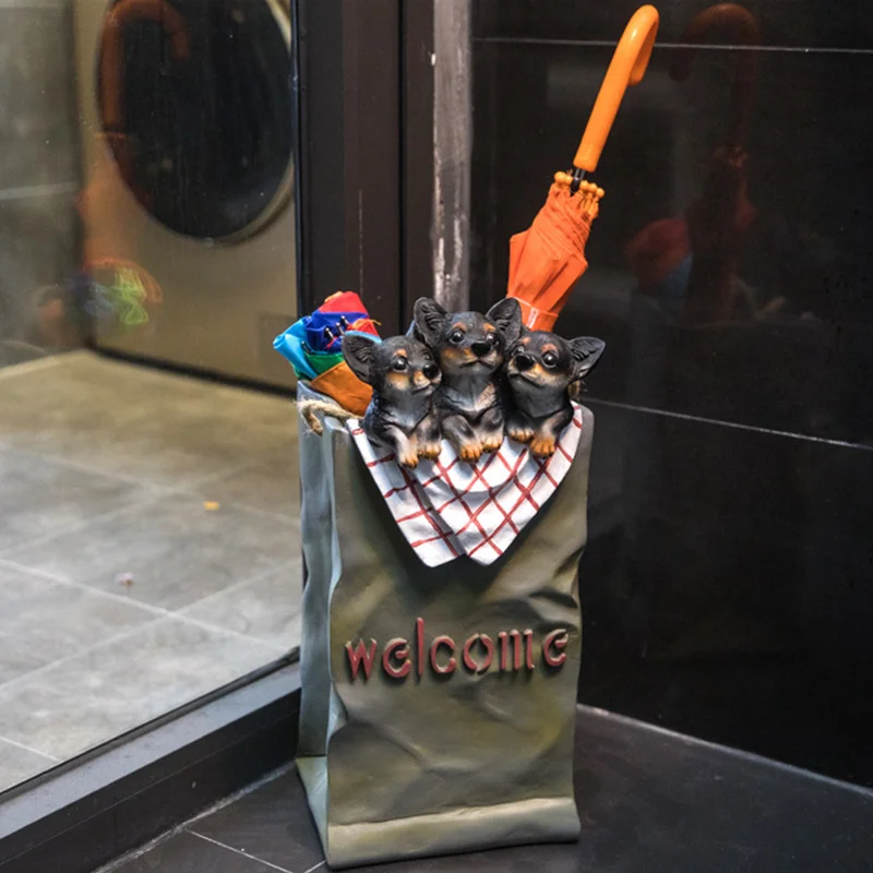 Милый щенок статуя Чихуахуа креативная стойка для зонтов персонализированный