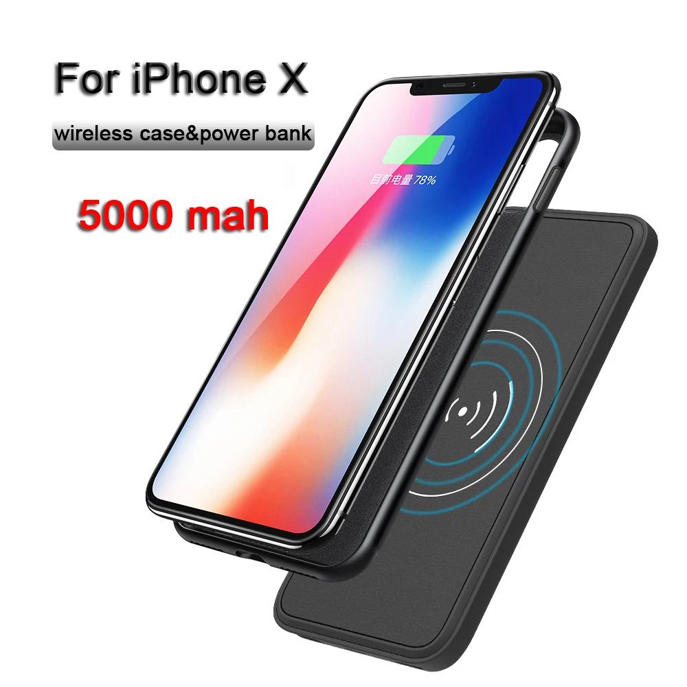 Для iPhone X Беспроводная Магнитная батарея чехол для зарядки для iPhone X ультратонкий портативный внешний аккумулятор чехол