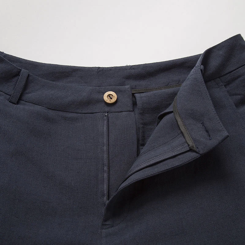 

IEFB Chinese Style Men's Cotton Linen Casual Pants 2021 Spring Summer New Zipper Ankle-length Pants For Male Loose 9Y6045