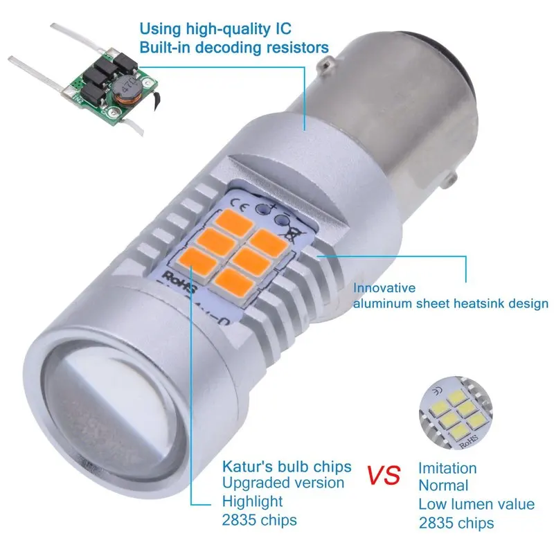 Светодиодная лампа T20 W21W 7440 7443 PY21W 1156 1157 BA15S BAU15S P21W для указателей поворота без