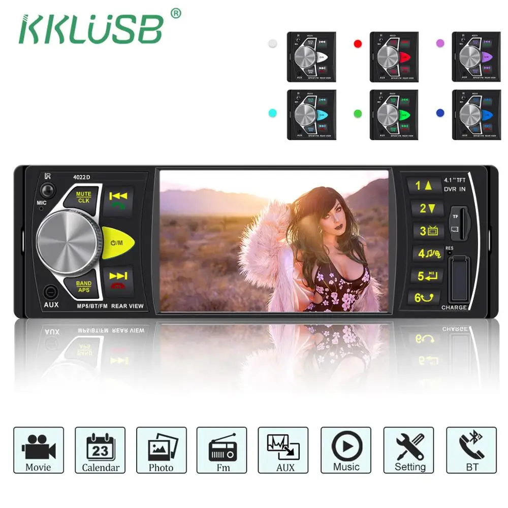 1 Din Автомобильная Радио FM Авторадио Bluetooth Мультимедиа MP3 MP5 плеер 4 &quotдюймовый