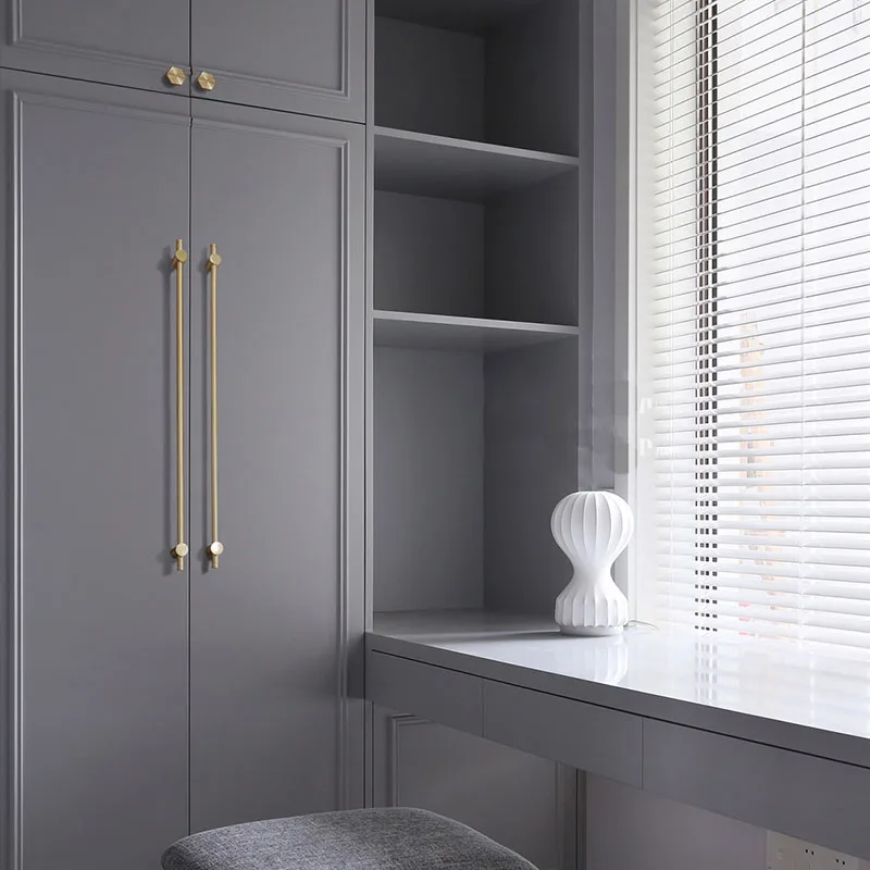 Латунные Длинные ручки для шкафа ручка роскошные в скандинавском стиле ванной