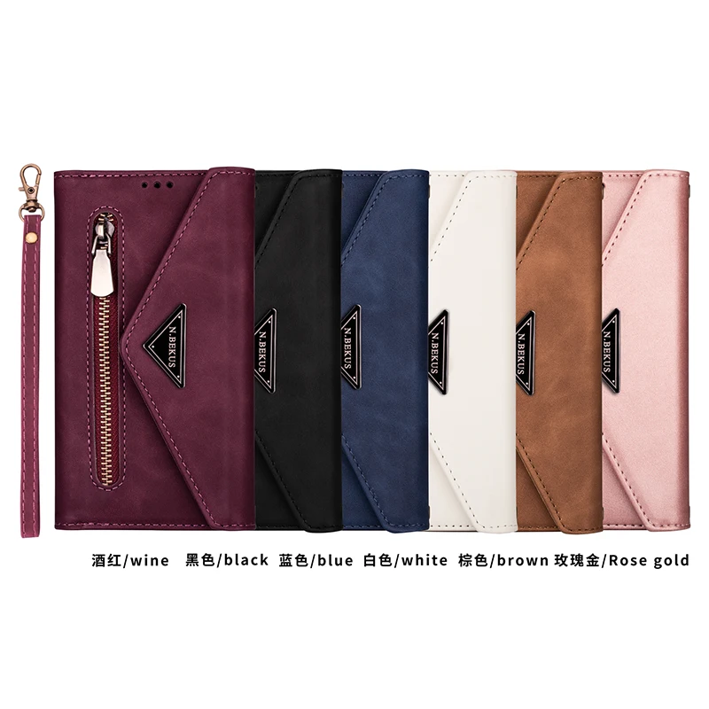 

A71 A51 A41 A21 A70 A50 A40 A30 A20 A10 Magnetic Flip Leather Case For Samsung Note 20 20+ A6 A7 2018 Zipper Wallet Phone Case