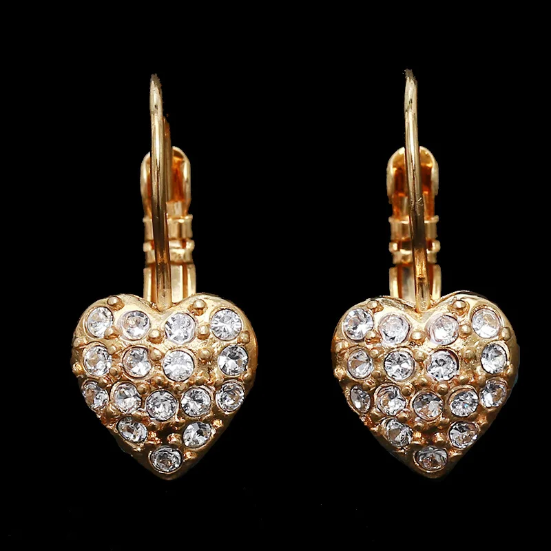 

Micro-embellished golden love earrings fashion simple mini earrings