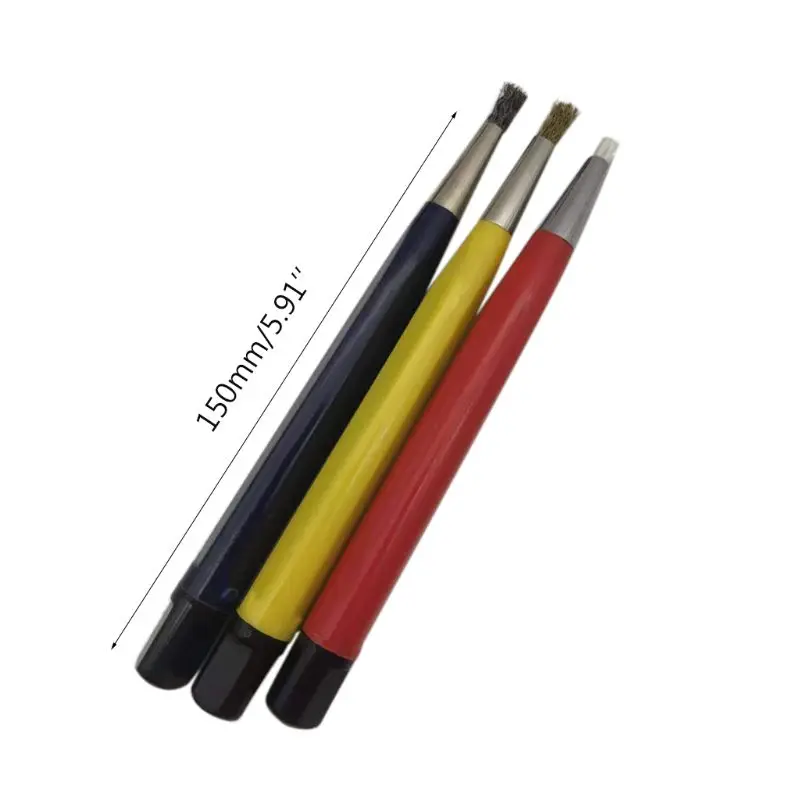 3 шт./компл. стекловолокна латунь Сталь царапин кисть польский часы ржавчины для удаления грязи