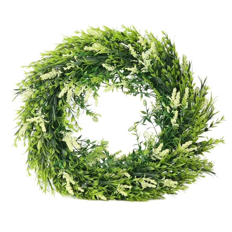

Wreaths for Front Door, Artificial Green Leaf Wreath Front Door Wall Window Party Decoration