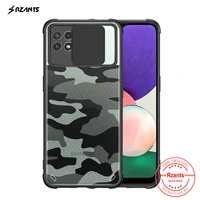 rzants for samsung galaxy a22 5g 4g case hard camouflage lens camera protection hlaf clear cover