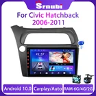 Автомагнитола Srnubi, 2 Din, Android 10, Wi-Fi, для Honda Civic Hatchback 2006-2011, мультимедийный плеер, навигация, GPS, RDS, DSP, стерео, DVD