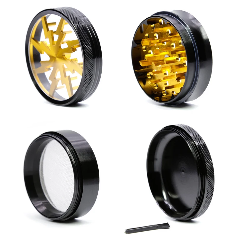 1 шт. табак в форме молнии Точильщик 63 мм дробилка для табака трав травы 4