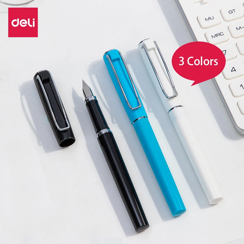 

Перьевая ручка Deli со стираемыми синими чернилами, канцелярские принадлежности, набор канцелярия с заменяемыми чернилами для бизнеса