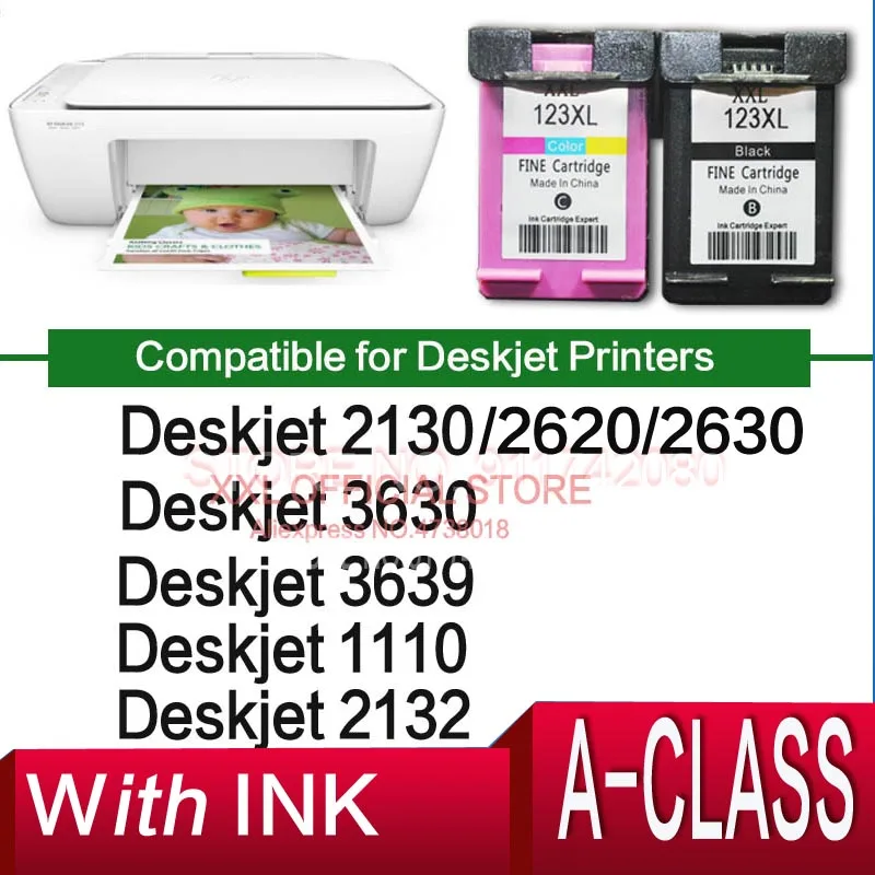 Совместим с картриджем HP 123 123XL для принтера Deskjet 2130 2630 2620 3639 2132 3630 | Компьютеры и