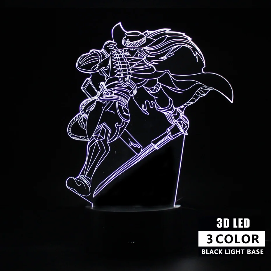 League Legend Yasuo figure Lamp Remote Control Sleep Light Party Decoration 3d Table Kids Nightlight Projection | Игрушки и хобби