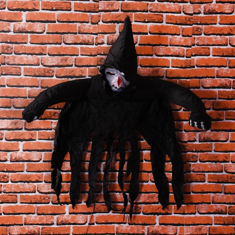 

Halloween Electric Inflatable Toys 1.1m Horrifying Skull House Supplies Black LED-Light Skeleton Grim Reaper Halloween Party