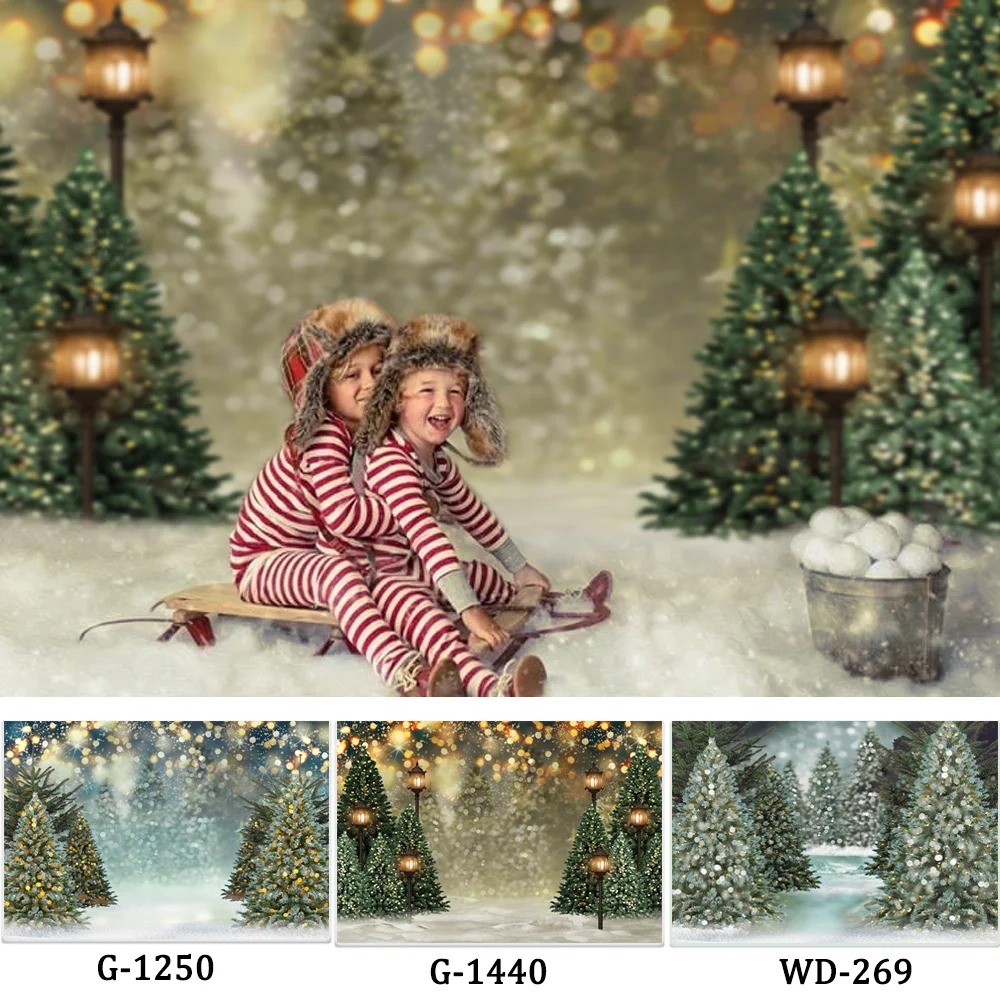 Зимний Снежный фон для фотосъемки Рождество Новый год боке Рождественская елка