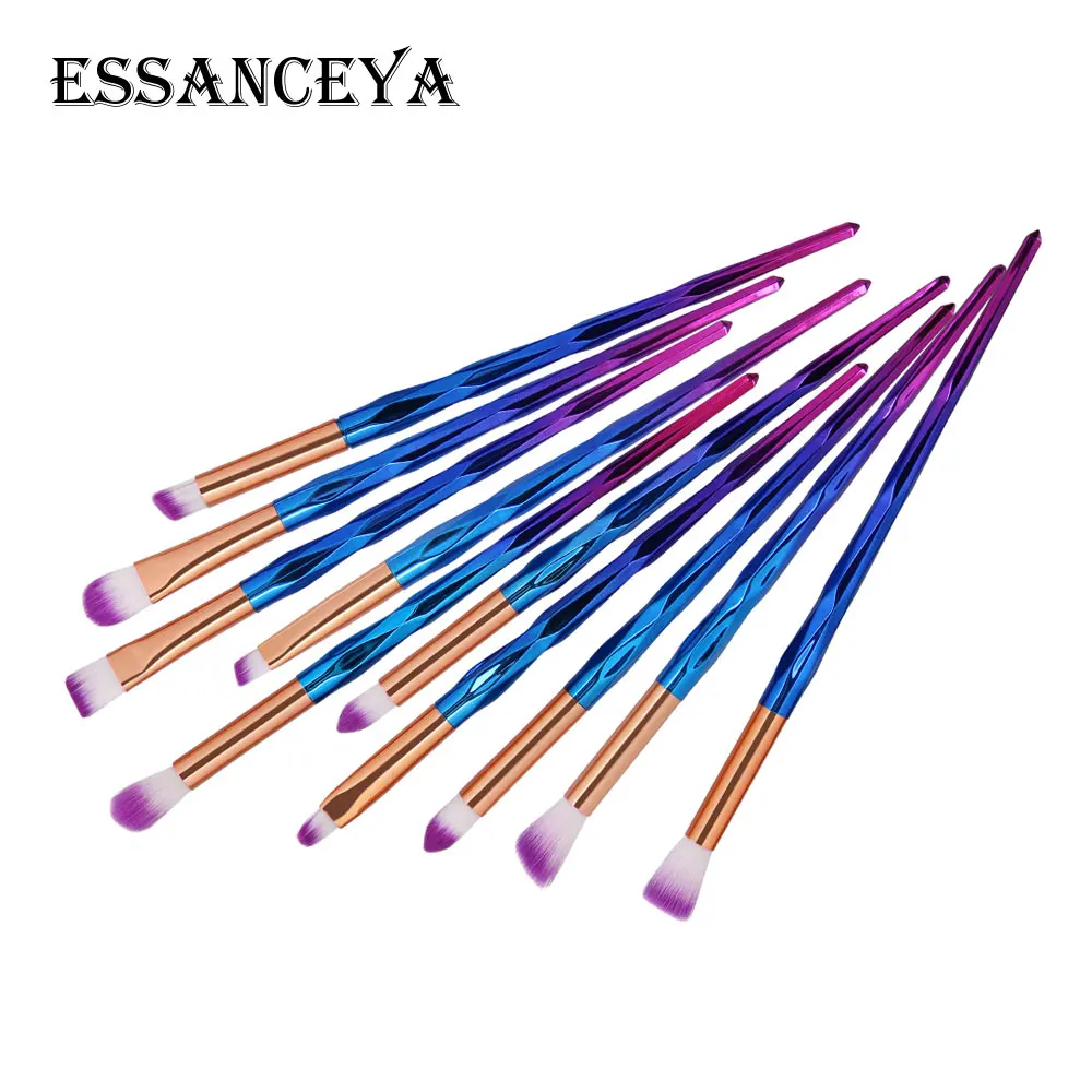 Набор кистей для макияжа в форме алмаза 7-20 шт. Ослепительный Блеск фиолетовая